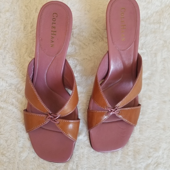 Cole Haan Tan Slide Heeled Sandal 8.5 - Picture 5 of 11